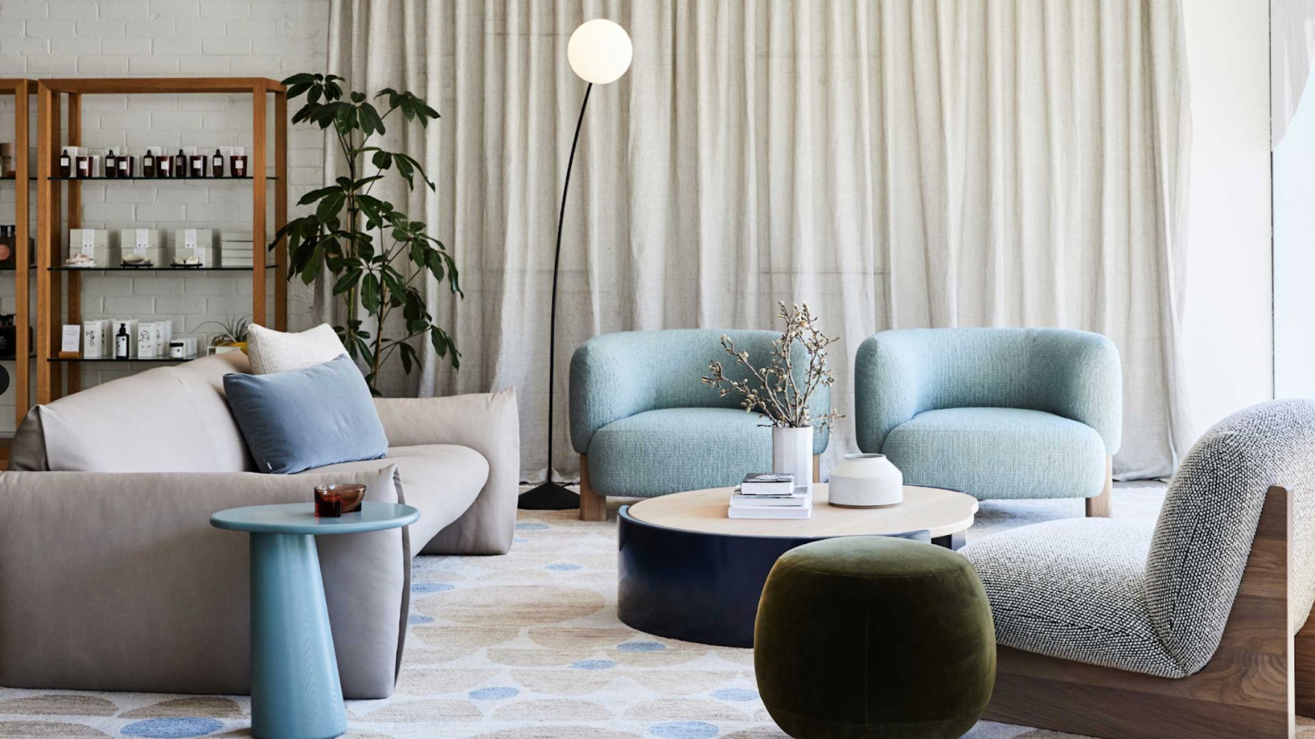 Mobilier Soldes -Mobilier Soldes Green and Beige Minimalist Skincare Product Presentation 4