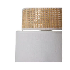 Applique Incurvée Rotin Et Tissu Blanc Ostaria 8 Applique Incurvée Rotin Et Tissu Blanc Ostaria -Mobilier Soldes applique incurvee rotin et tissu blanc ostaria 1 2