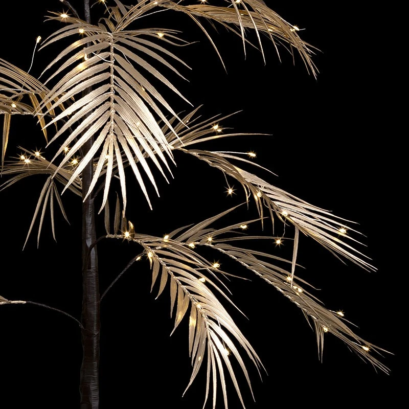 Arbre Palmier 120 Cm Or Lumineux Sur Pied 120 LED 5 Arbre Palmier 120 Cm Or Lumineux Sur Pied 120 LED – Image 3
