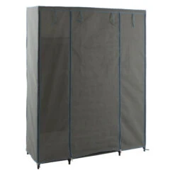 Armoire 1 Penderie + étagères + Boites Gris 5Five 9 Armoire 1 Penderie + étagères + Boites Gris 5Five -Mobilier Soldes armoire 1 penderie etagere grise 2