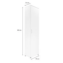 Armoire 1 Porte 6 Niveaux Blanc -Mobilier Soldes armoire 1 porte 6 niveaux andy blanc 6