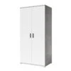Armoire 2 Portes Blanc Et Gris Soma -Mobilier Soldes armoire 2 portes blanc et gris soma