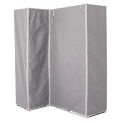 Armoire D'angle 1 Penderie / 10 étagères Gris Atmosphera 9 Armoire D'angle 1 Penderie / 10 étagères Gris Atmosphera -Mobilier Soldes armoire d angle 1 penderie 10 etageres gris atmosphera 3