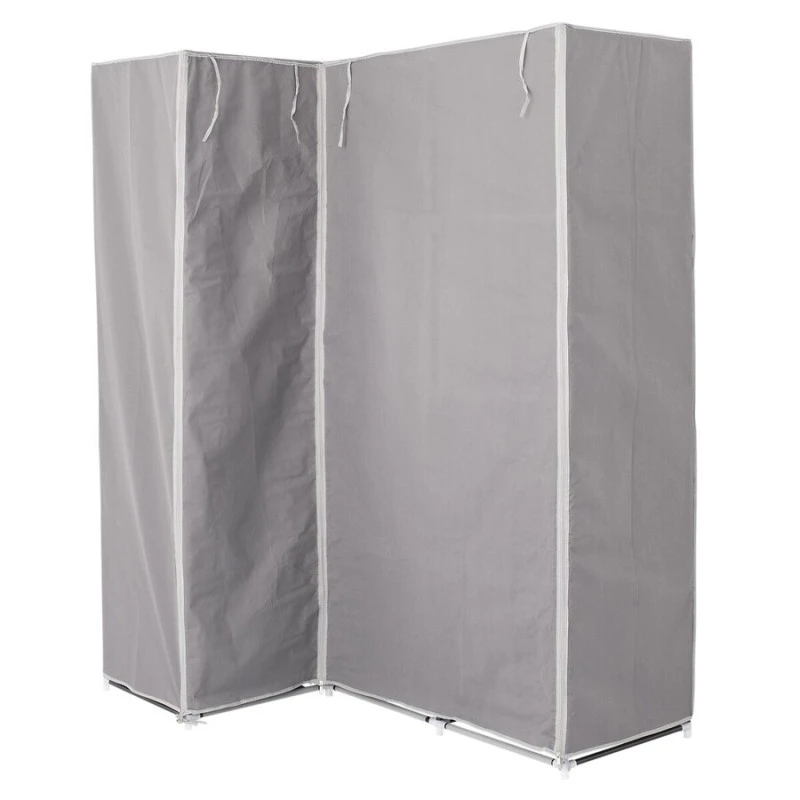 Armoire D'angle 1 Penderie / 10 étagères Gris Atmosphera 6 Armoire D'angle 1 Penderie / 10 étagères Gris Atmosphera – Image 4