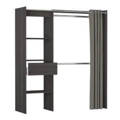 Demeyere Armoire/Placard Extensible SEATTLE Avec Rideau Chêne Vulcano 10 Demeyere Armoire/Placard Extensible SEATTLE Avec Rideau Chêne Vulcano -Mobilier Soldes armoire placard extensible seattle avec rideau chene vulcano 1