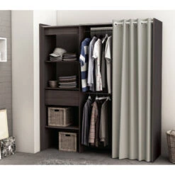 Demeyere Armoire/Placard Extensible SEATTLE Avec Rideau Chêne Vulcano 12 Demeyere Armoire/Placard Extensible SEATTLE Avec Rideau Chêne Vulcano -Mobilier Soldes armoire placard extensible seattle avec rideau chene vulcano 3