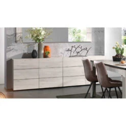 Bahut 4 Portes Chêne Blanchi Elba -Mobilier Soldes bahut 4 portes chene blanchi elba 2
