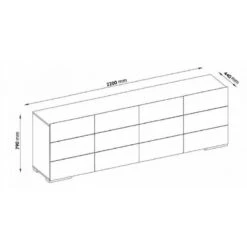 Bahut 4 Portes Chêne Blanchi Elba -Mobilier Soldes bahut 4 portes chene blanchi elba 4