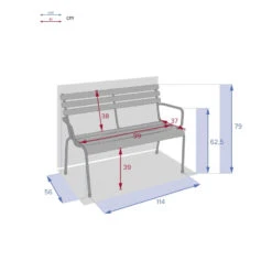 Banc Extérieur Greensboro Vert Olive Hespéride -Mobilier Soldes banc exterieur greensboro vert olive hesperide 2