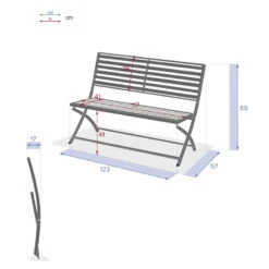 Banc Pliant Olbia Noir Graphite Hespéride -Mobilier Soldes banc pliant olbia noir graphite hesperide 4