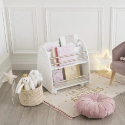 Bibliothèque Enfant Roulettes Doré Atmosphera -Mobilier Soldes bibliotheque enfant roulettes dore atmosphera 3