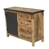 Buffet 1 Porte 4 Tiroirs Bois De Manguier Et Métal -Mobilier Soldes buffet 1 porte 4 tiroirs bois de manguier et metal