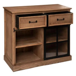 Buffet 1 Porte Vitrée 2 Tiroirs Danik Bois Atmosphera 11 Buffet 1 Porte Vitrée 2 Tiroirs Danik Bois Atmosphera -Mobilier Soldes buffet 1 porte vitree 2 tiroirs danik bois atmosphera 2