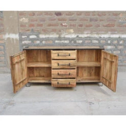 Buffet 2 Portes 4 Tiroirs Manguier -Mobilier Soldes buffet 2 portes 3 tiroirs 3