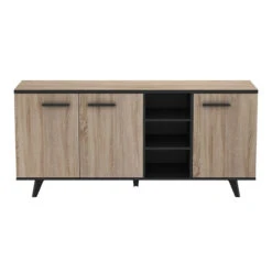 Demeyere Buffet Bas Bruce 3 Portes 3 Niches -Mobilier Soldes buffet bas bruce 3 portes 3 niches 2