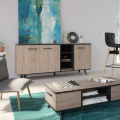 Demeyere Buffet Bas Bruce 3 Portes 3 Niches -Mobilier Soldes buffet bas bruce 3 portes 3 niches 6