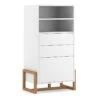 Buffet Haut 2 Tiroirs 1 Porte Oslo Blanc 1 Buffet Haut 2 Tiroirs 1 Porte Oslo Blanc -Mobilier Soldes buffet haut 2 tiroirs 1 porte oslo blanc