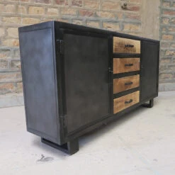 Buffet Métal Et Bois Jodhpur 2 Portes 4 Tiroirs 8 Buffet Métal Et Bois Jodhpur 2 Portes 4 Tiroirs -Mobilier Soldes buffet metal et bois jodhpur 2 portes 4 tiroirs 2