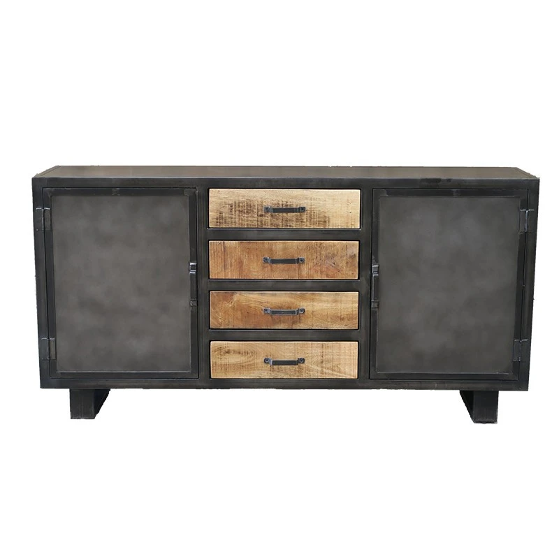 Buffet Métal Et Bois Jodhpur 2 Portes 4 Tiroirs 3 Buffet Métal Et Bois Jodhpur 2 Portes 4 Tiroirs