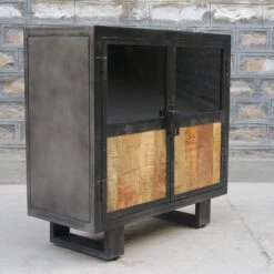 Buffet Métal Et Bois Jodhpur 2 Portes -Mobilier Soldes buffet metal et bois jodhpur portes 1