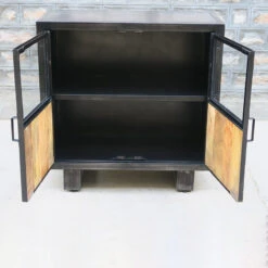 Buffet Métal Et Bois Jodhpur 2 Portes -Mobilier Soldes buffet metal et bois jodhpur portes 2