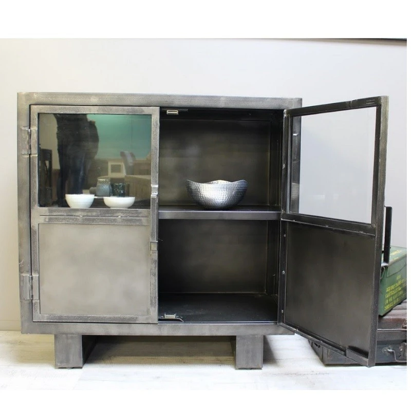 Buffet Métal Noir Jodhpur 2 Portes 5 Buffet Métal Noir Jodhpur 2 Portes – Image 3