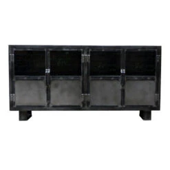 Buffet Métal Noir Jodhpur 4 Portes 7 Buffet Métal Noir Jodhpur 4 Portes -Mobilier Soldes buffet metal jodhpur portes inditime 1