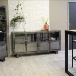 Buffet Métal Noir Jodhpur 4 Portes 9 Buffet Métal Noir Jodhpur 4 Portes -Mobilier Soldes buffet metal jodhpur portes inditime 3