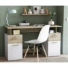 Demeyere Bureau 2 Caissons Blanc/naturel Platon -Mobilier Soldes bureau 2 caissons blancnaturel platon