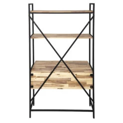 Bureau 2 étagères Edena Bois Et Métal Atmosphera -Mobilier Soldes bureau 2 etageres edena bois et metal atmosphera 2