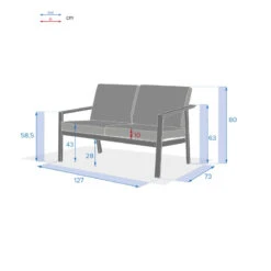 Canapé 2 Places Pavane Graphite Hespéride -Mobilier Soldes canape 2 places pavane graphite hesperide 3