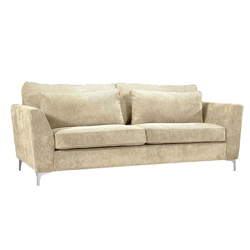 Canapé 3 Places Isla Velours Côtelé Beige 3 Canapé 3 Places Isla Velours Côtelé Beige