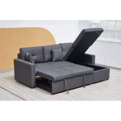 Canapé Angle Convertible Réversible Gris Romy -Mobilier Soldes canape angle convertible reversible gris romy 1