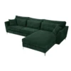 Canapé Angle Droit Velours Côtelé Vert Isla -Mobilier Soldes canape angle droit velours cotele vert isla