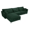 Canapé Angle Gauche Velours Côtelé Vert Isla -Mobilier Soldes canape angle gauche velours cotele vert isla