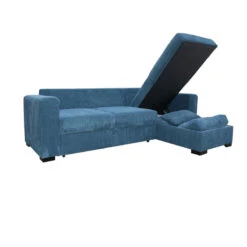 Canapé D'angle Joe Gauche Ou Droite Bleu Convertible Lit -Mobilier Soldes canape d angle joe gauche ou droite bleu convertible lit 2