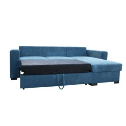 Canapé D'angle Joe Gauche Ou Droite Bleu Convertible Lit -Mobilier Soldes canape d angle joe gauche ou droite bleu convertible lit 3
