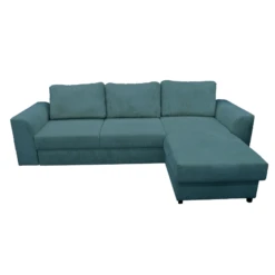 Canapé D'angle Réversible Et Convertible Velours Bleu Magda 8 Canapé D'angle Réversible Et Convertible Velours Bleu Magda -Mobilier Soldes canape d angle reversible et convertible velours bleu magda 2