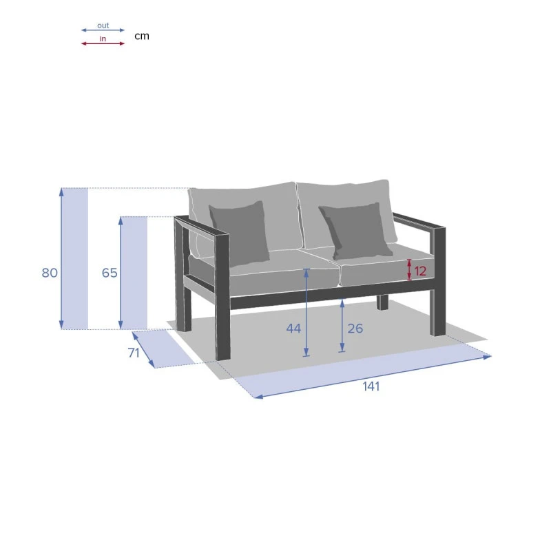 Canapé Extérieur 2 Places Evasion Graphite Hespéride 4 Canapé Extérieur 2 Places Evasion Graphite Hespéride – Image 2