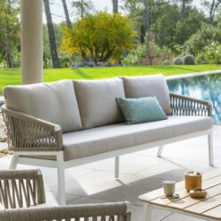 Canapé Extérieur 3 Places Oriengo Taupe Hespéride -Mobilier Soldes canape exterieur 3 places oriengo taupe hesperide 1