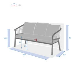 Canapé Extérieur 3 Places Oriengo Taupe Hespéride -Mobilier Soldes canape exterieur 3 places oriengo taupe hesperide 3