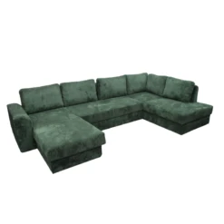 Canapé Panoramique Droit Convertible Magda Vert