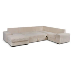 Canapé Panoramique Gauche Diana Velours Beige -Mobilier Soldes canape panoramique gauche diana velours beige 3