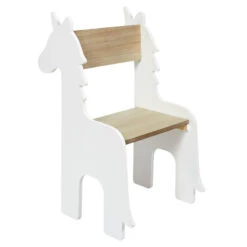 Chaise Enfant Licorne Blanche Et Bois