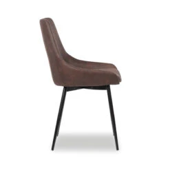 Chaise Mirano Coloris Brun Acier Microfibre -Mobilier Soldes chaise mirano coloris brun 1 2