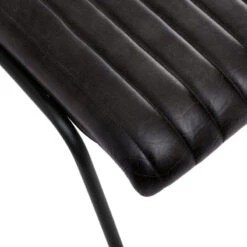 Chaise Noir Dario En Cuir Atmosphera -Mobilier Soldes chaise noir dario en cuir atmosphera 3