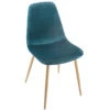Chaise Roka Velours Bleu Canard Et Pieds Métal Atmosphera -Mobilier Soldes chaise roka velours bleu canard et pieds metal atmosphera
