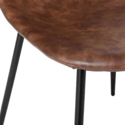 Chaise Vladi Effet Cuir Marron Atmosphera -Mobilier Soldes chaise vladi effet cuir marron atmosphera 2