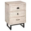 Chevet 3 Tiroirs Bois Blanchi Ajay Atmosphera -Mobilier Soldes chevet 3 tiroirs bois blanchi ajay atmosphera