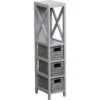 Chiffonnier 1 étagère + Paniers Tressés Gris -Mobilier Soldes chiffonnier 1 etagere paniers tresses gris
